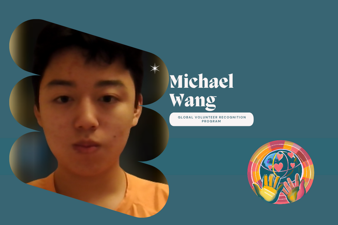 Michael Wang Young man wearing an orange shirt with a blurred background