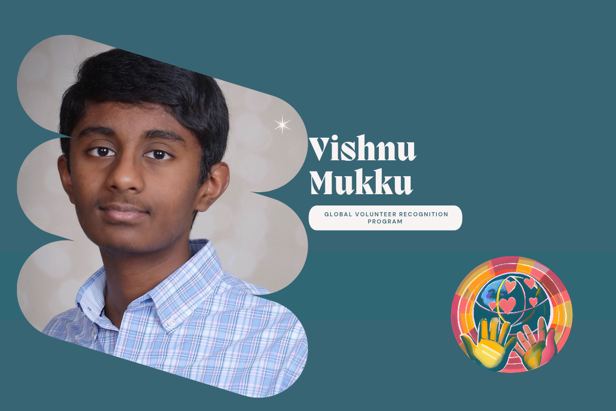 Vishnu Mukku Young man wearing a blue plaid shirt against a plain background