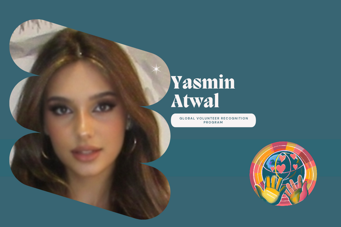 Yasmin Atwal Close-up of a woman with long brown hair and makeup against a neutral background