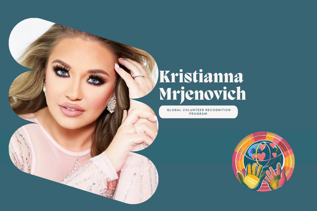 Kristianna Mrjenovich Woman with styled hair and makeup wearing a pink dress with sequins.