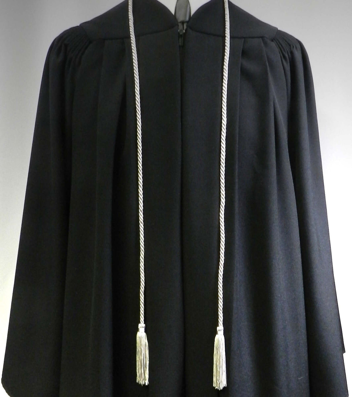 Gray graduation cord honoring student volunteer service and community impact