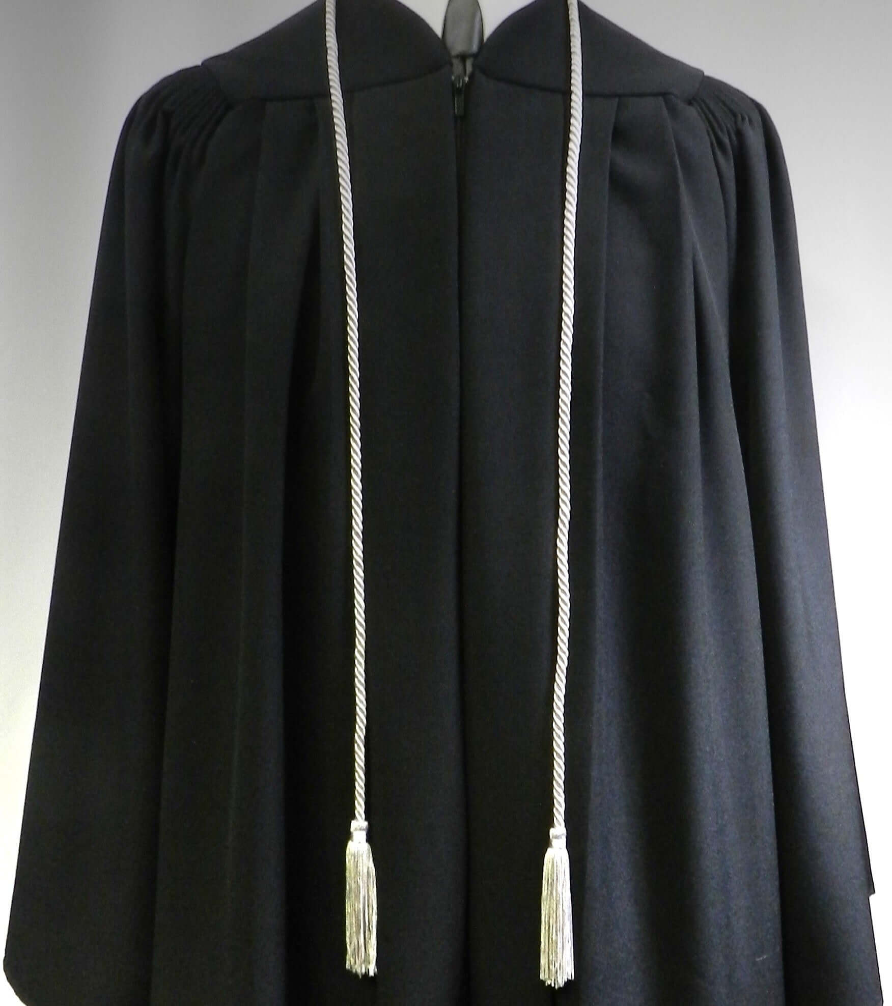 Gray graduation cord honoring student volunteer service and community impact