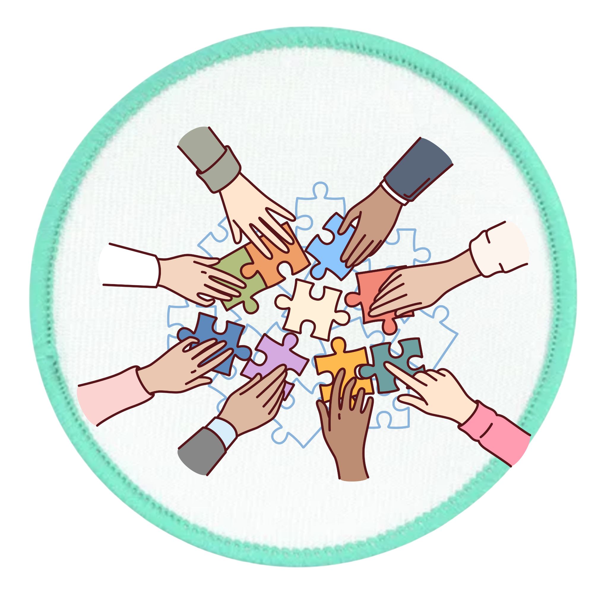 Team Builder Badge in different colors and shapes