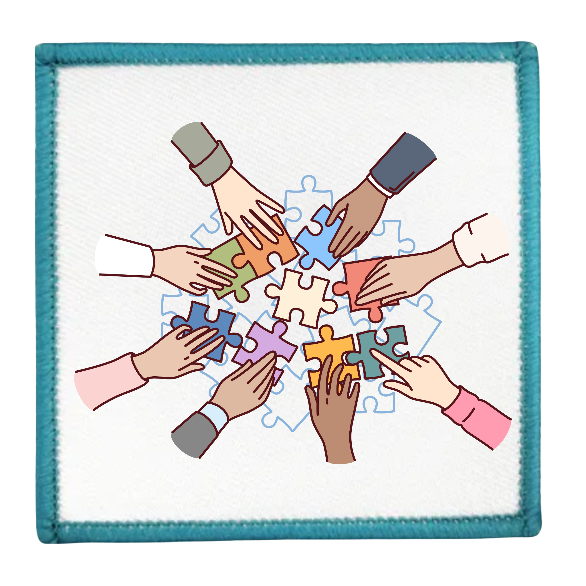 Team Builder Badge in different colors and shapes