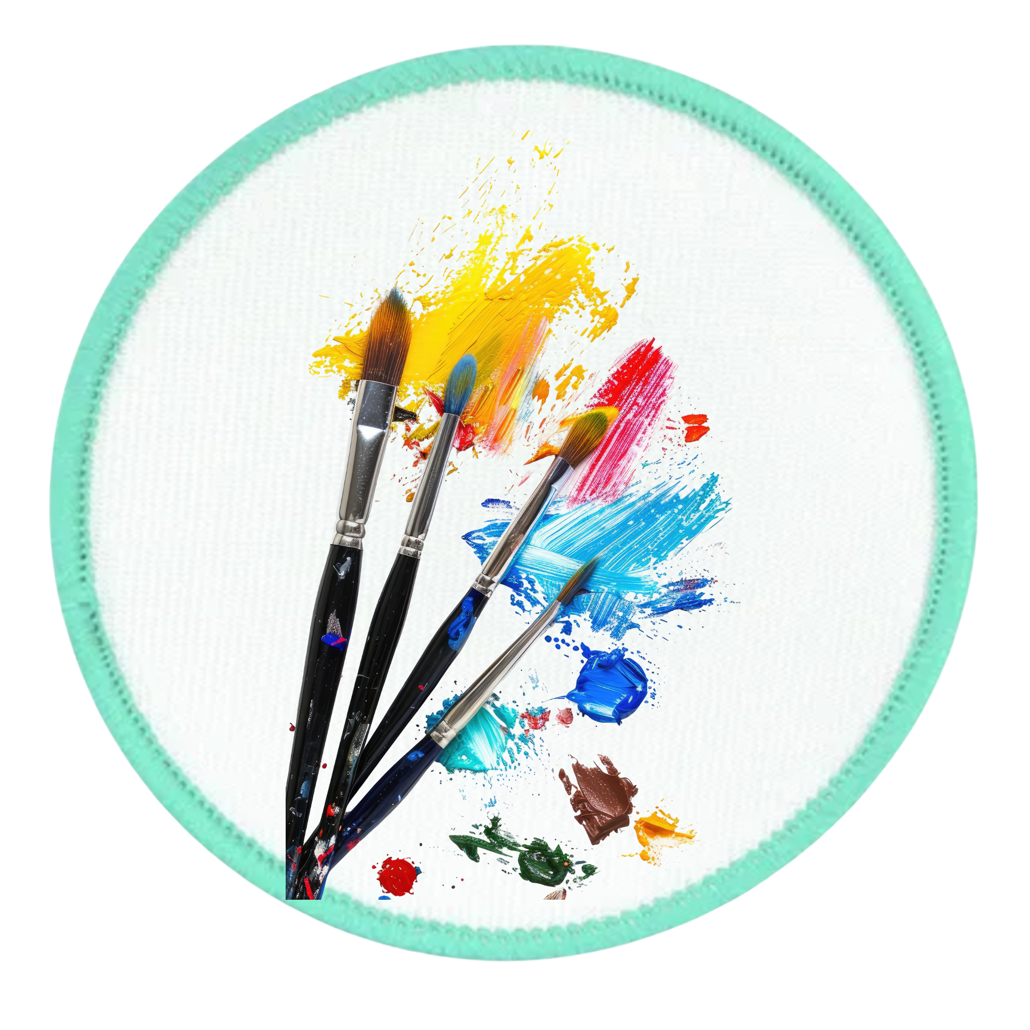 creative service badge in different colors and shapes