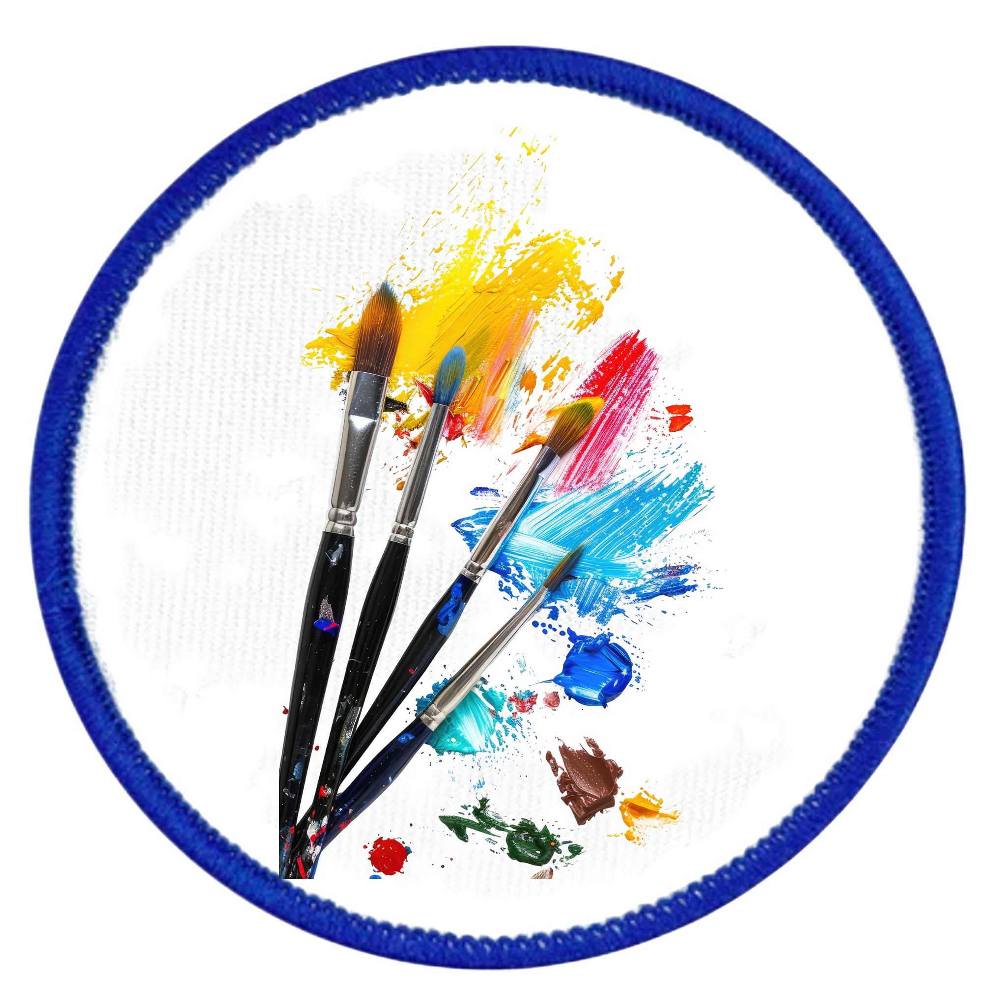 creative service badge in different colors and shapes