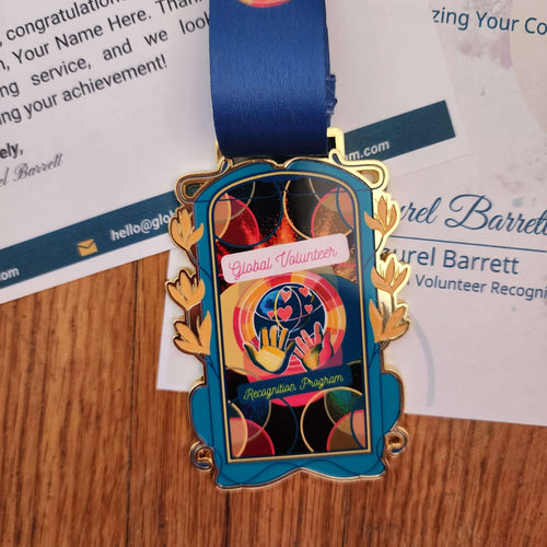 2024 Global Volunteer Recognition Program Membership Certificate of Appreciation, letter, and decorative ribbon on a white background