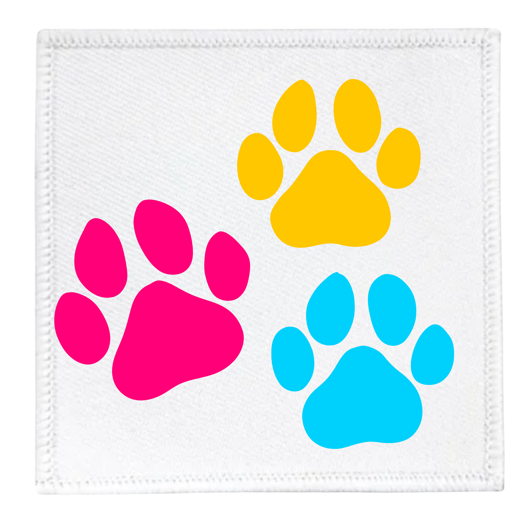 Animal Ally Badge Colorful paw prints on a circular blue border