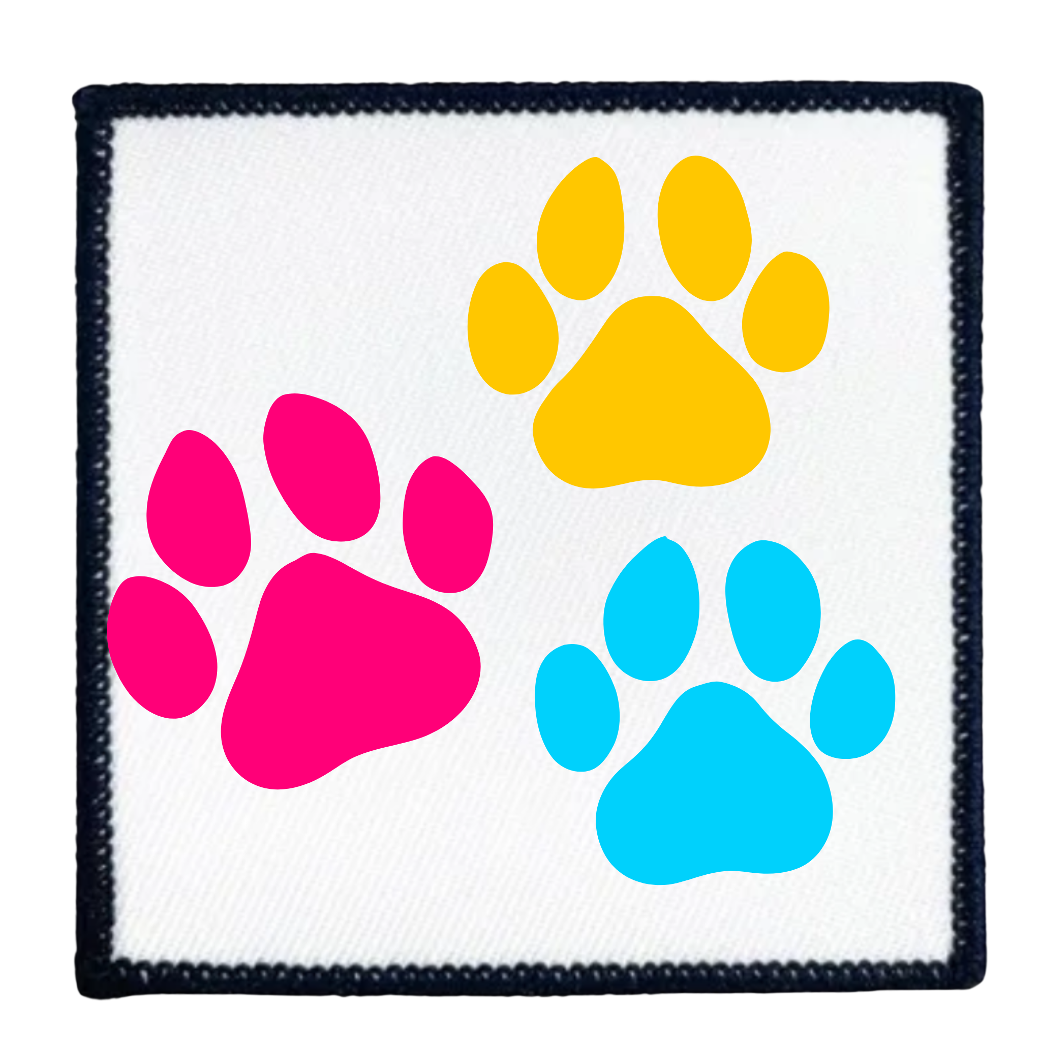Animal Ally Badge Colorful paw prints on a circular blue border