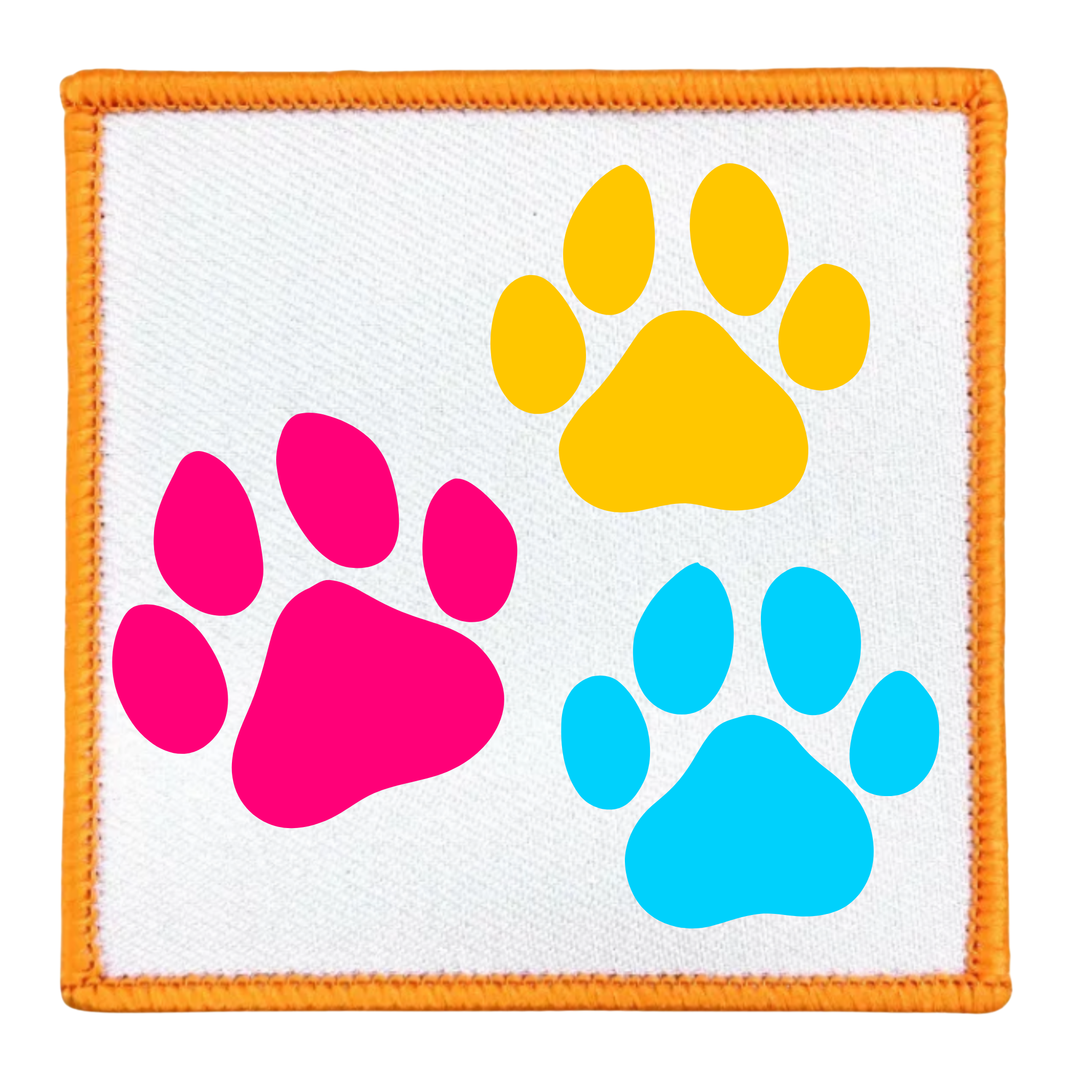Animal Ally Badge Colorful paw prints on a circular blue border
