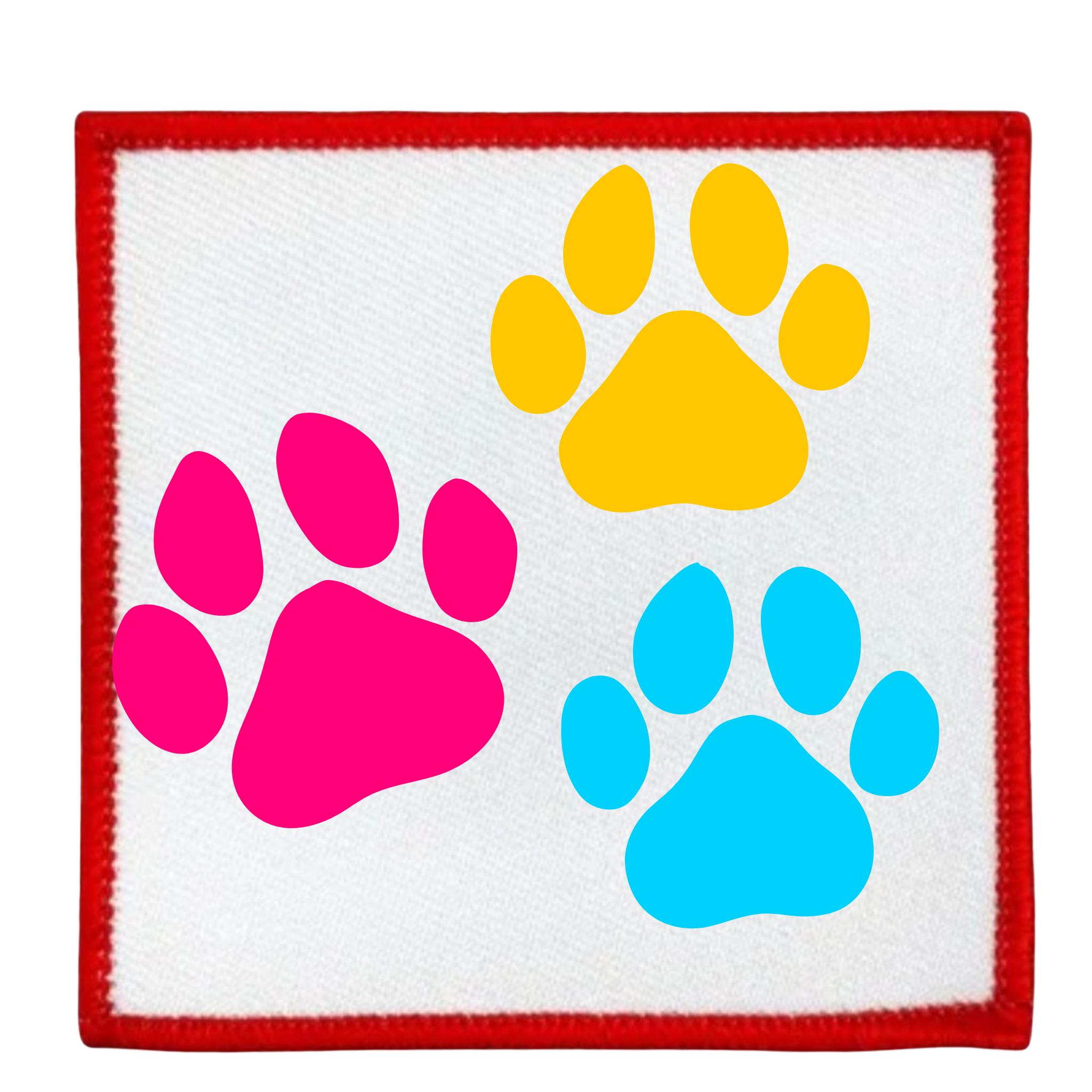 Animal Ally Badge Colorful paw prints on a circular blue border