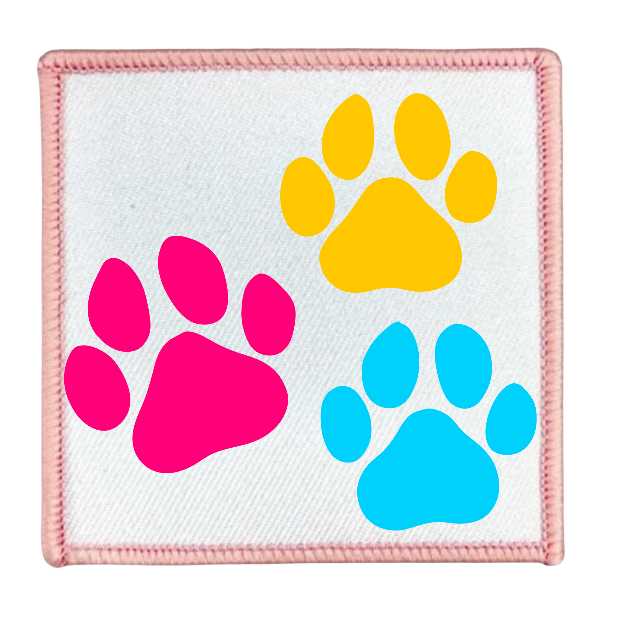 Animal Ally Badge Colorful paw prints on a circular blue border