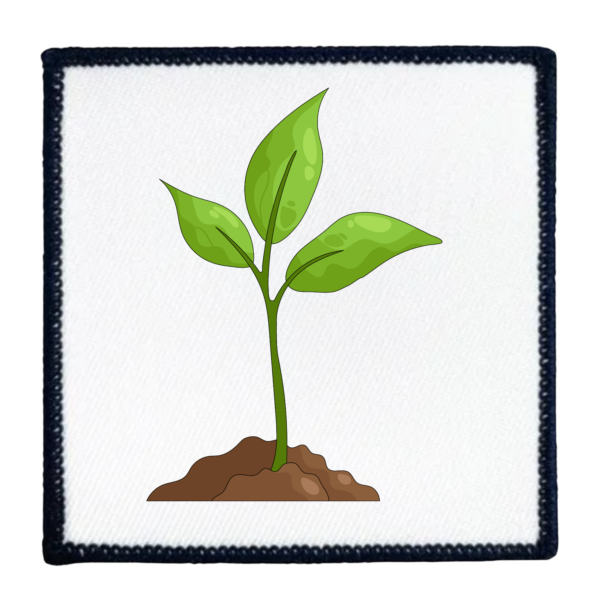 Earth Advocate Badge Illustration of a green plant with a blue circular border on a white background
