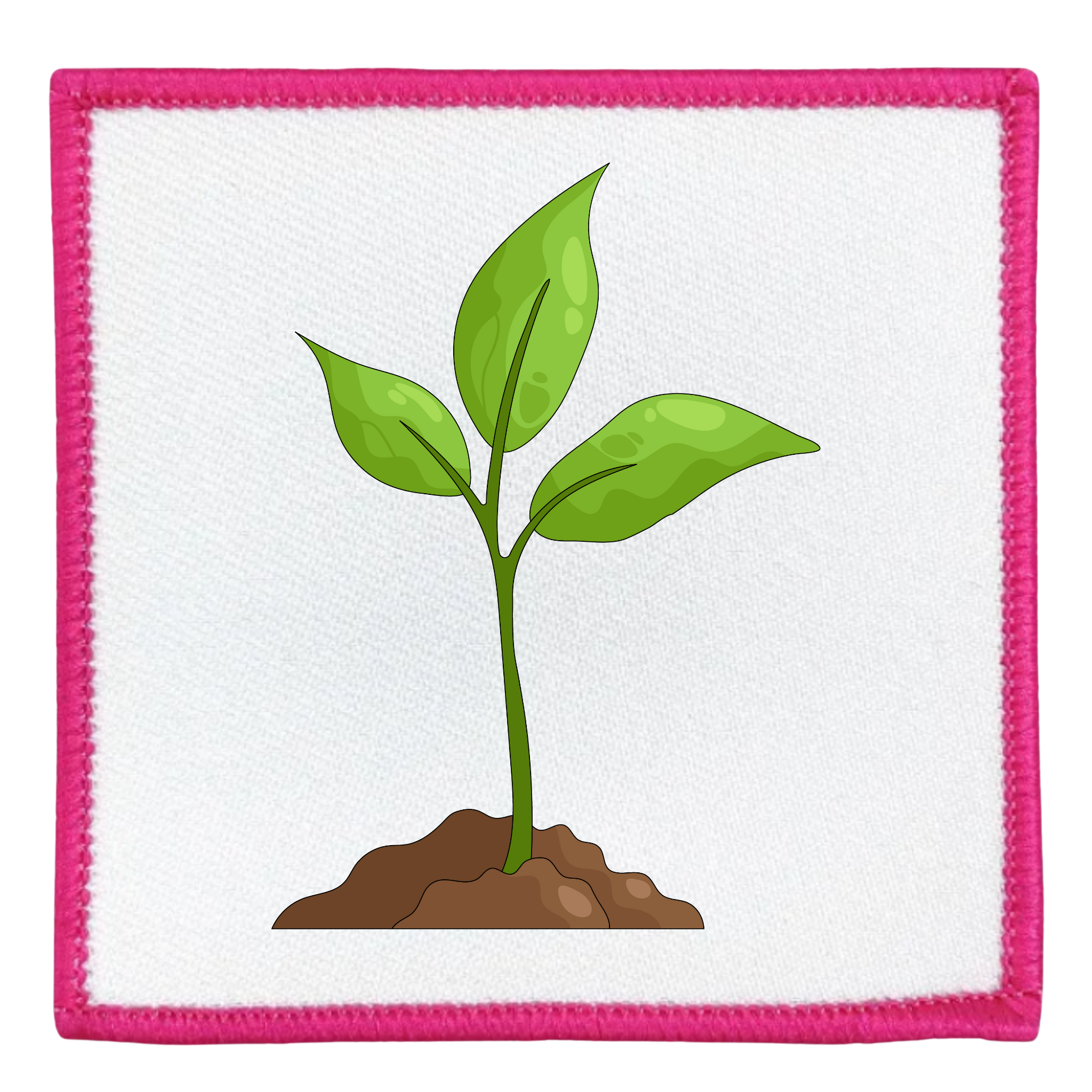 Earth Advocate Badge Illustration of a green plant with a blue circular border on a white background