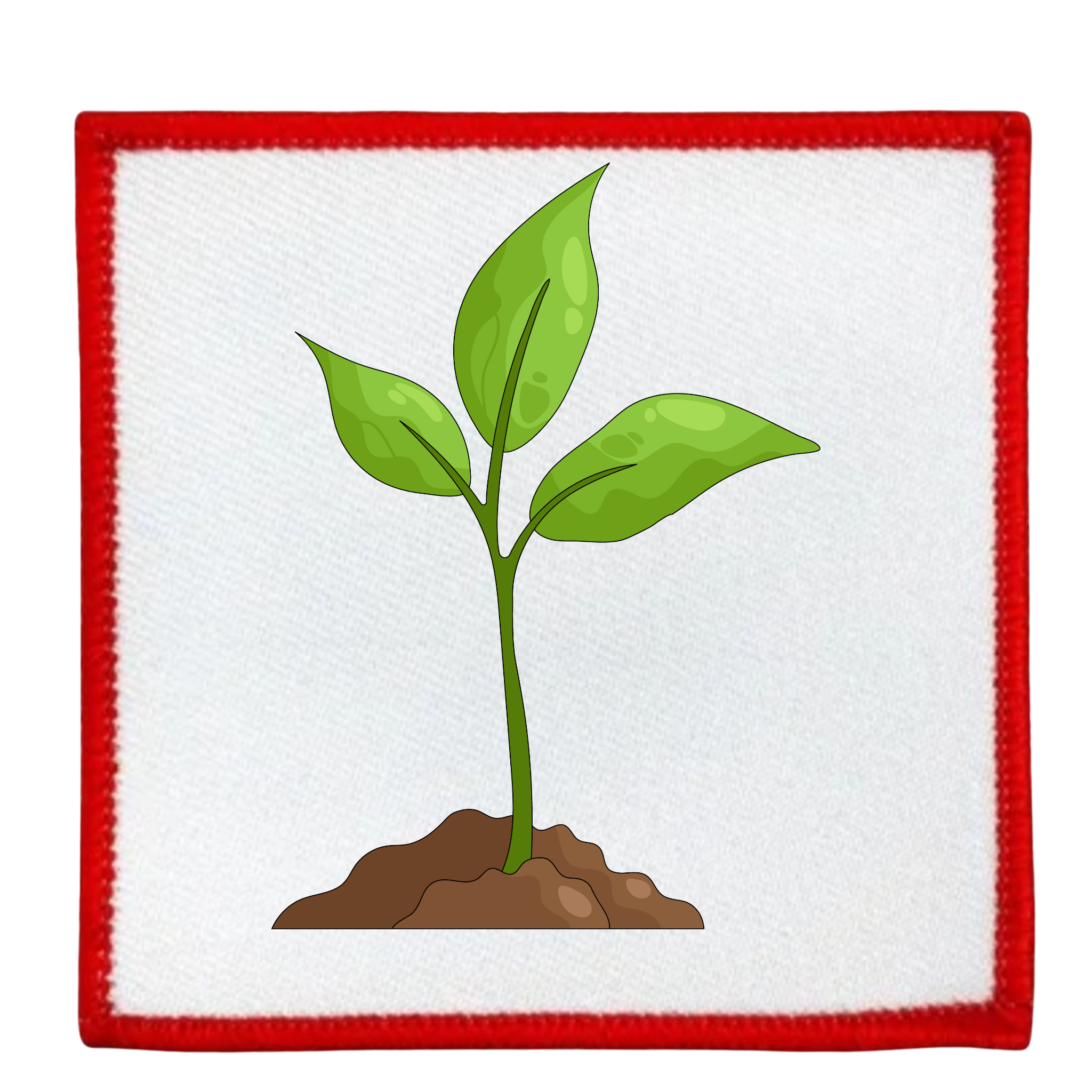 Earth Advocate Badge Illustration of a green plant with a blue circular border on a white background