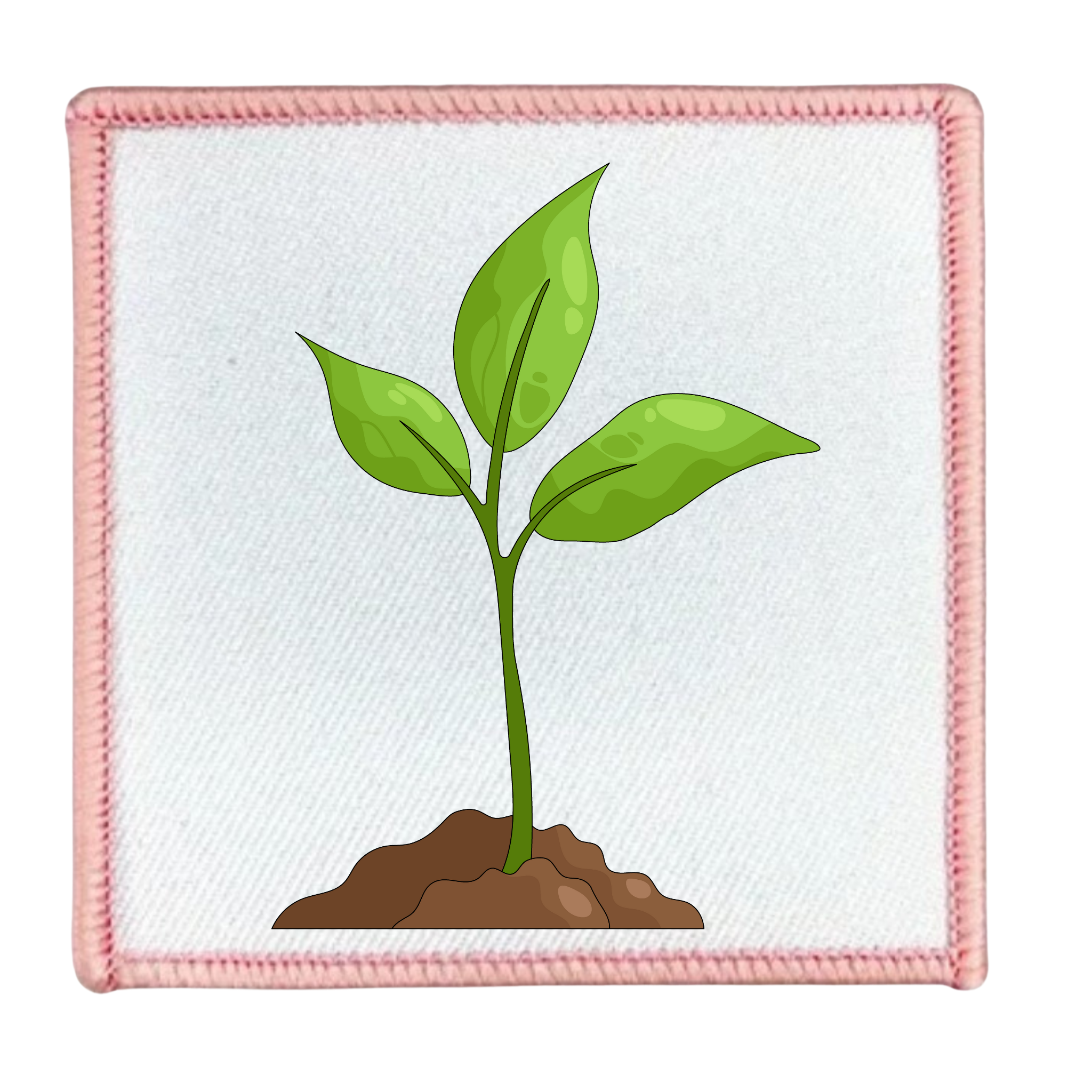 Earth Advocate Badge Illustration of a green plant with a blue circular border on a white background