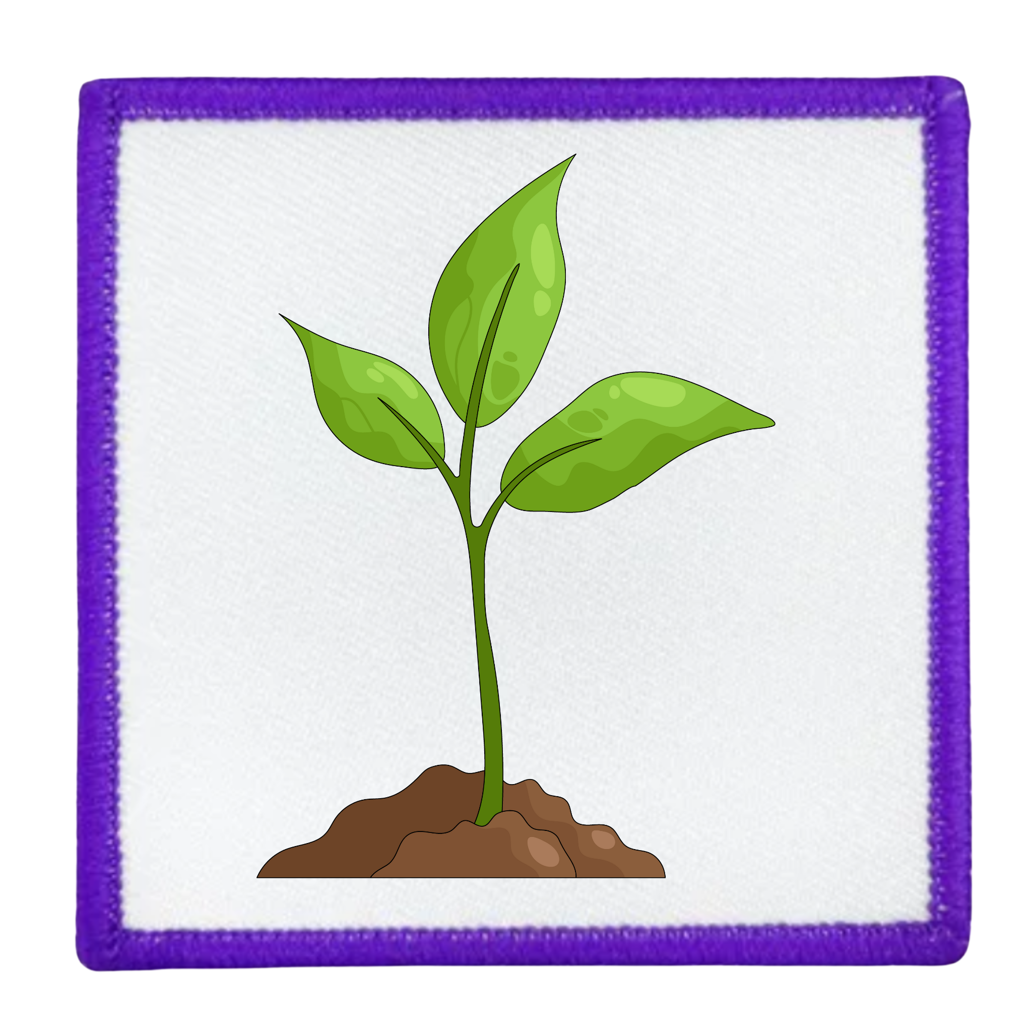 Earth Advocate Badge Illustration of a green plant with a blue circular border on a white background