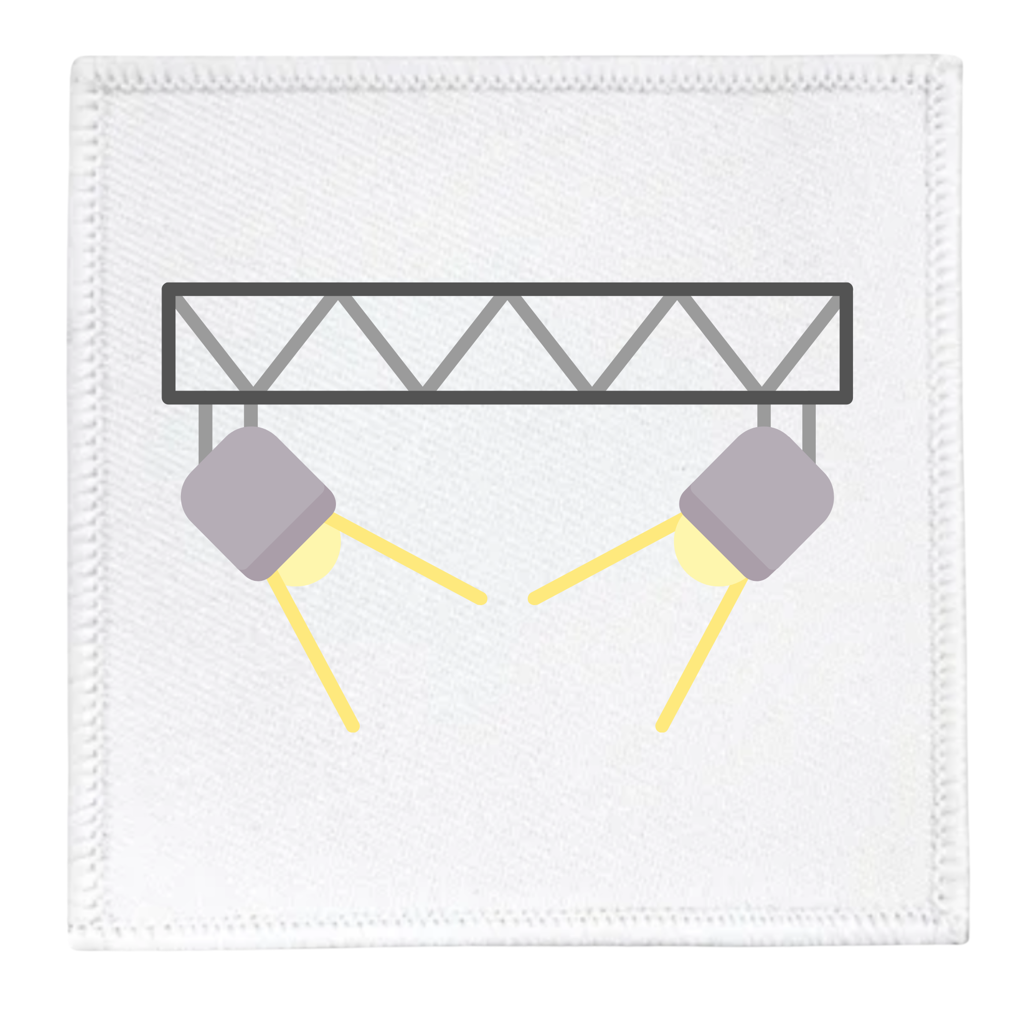 Monthly Spotlight Badge Icon of a stage light rig with two spotlights on a white background