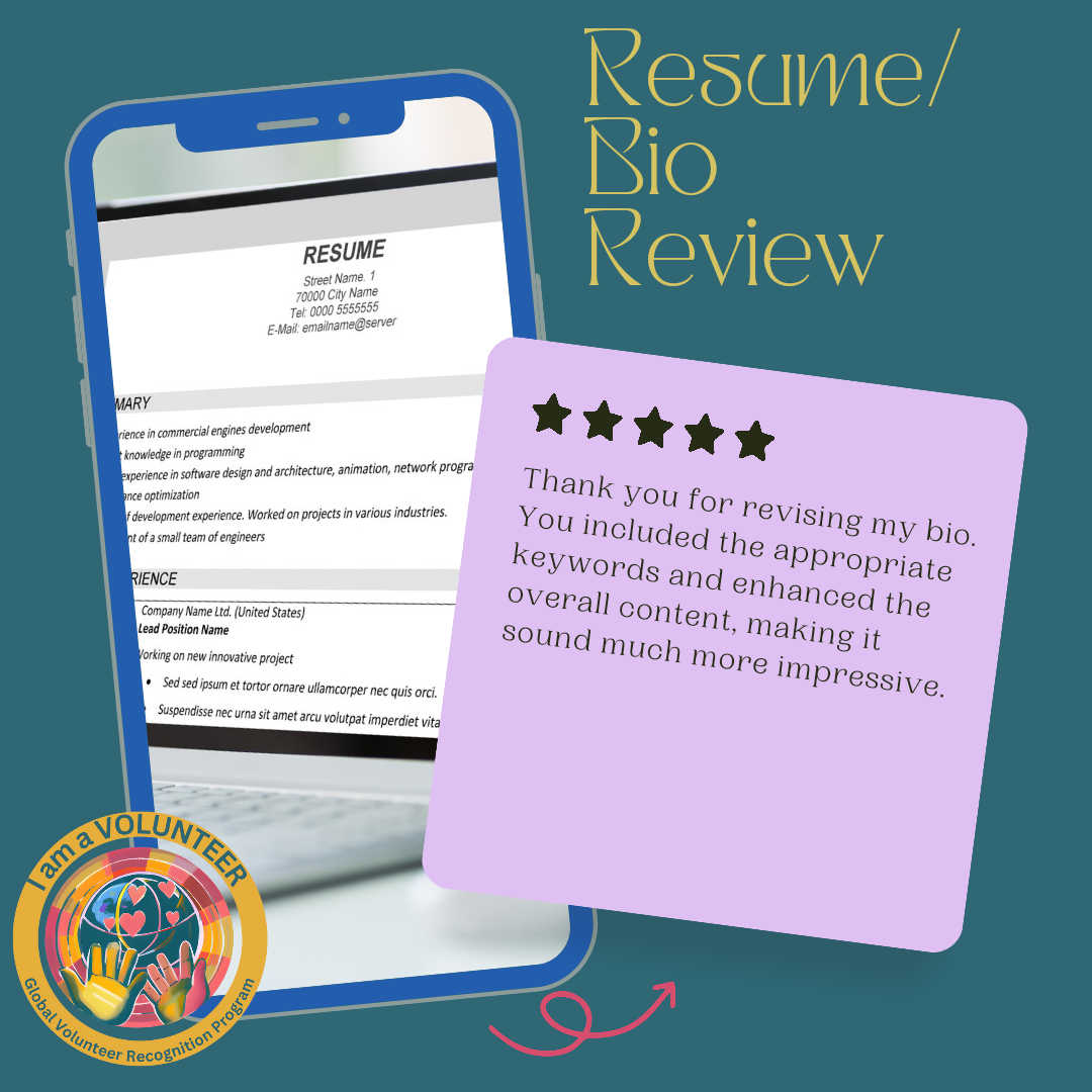 Professional bio and resume consultation