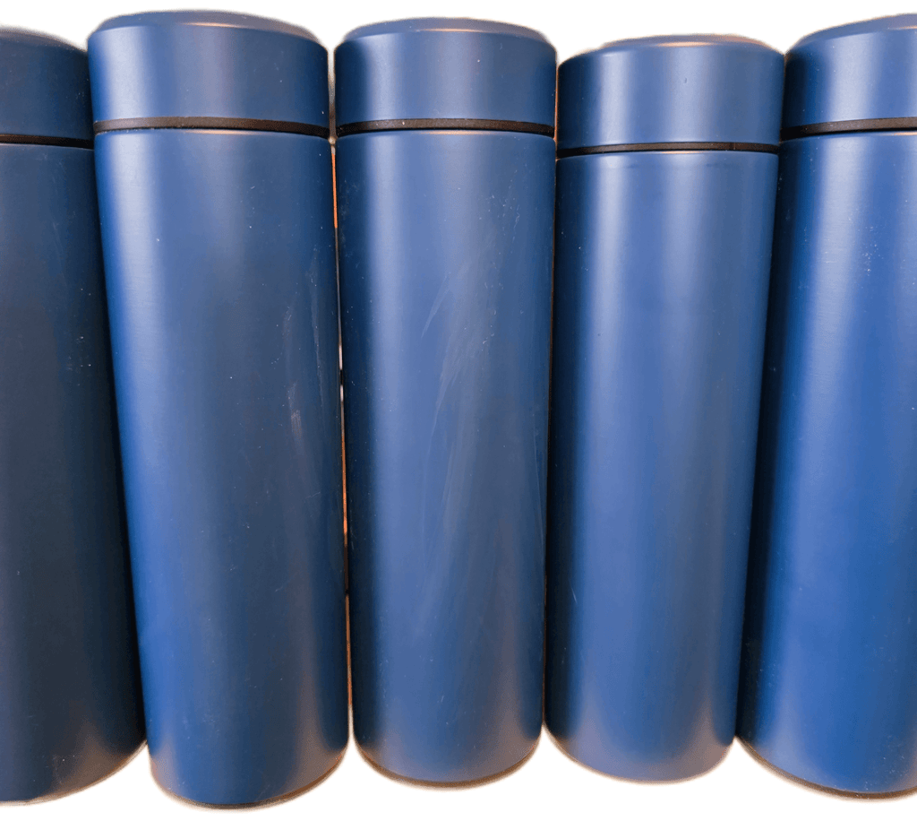Custom blue water bottle