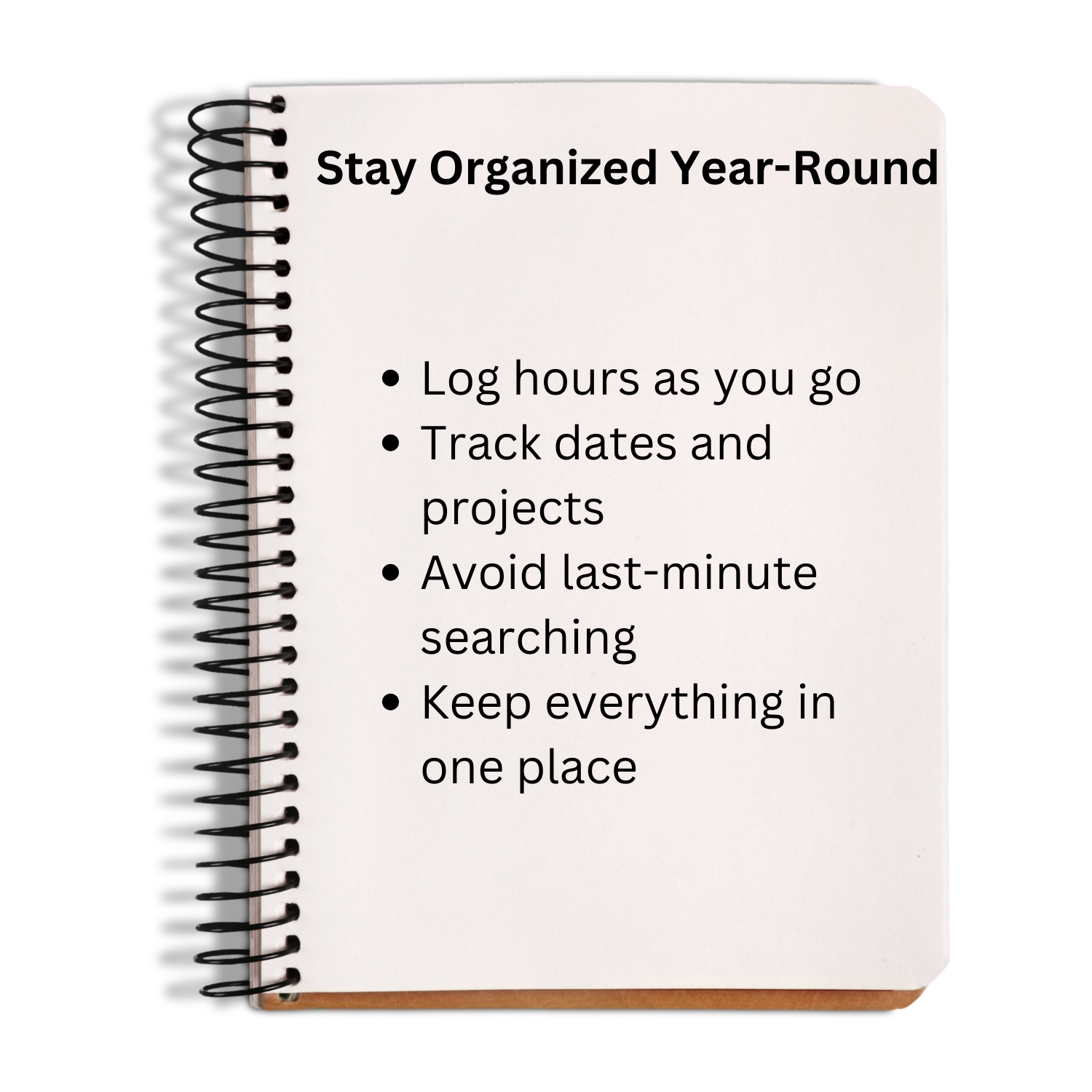 Volunteer tracking app helps volunteers stay organized year-round by logging hours, dates, projects, and service activities.