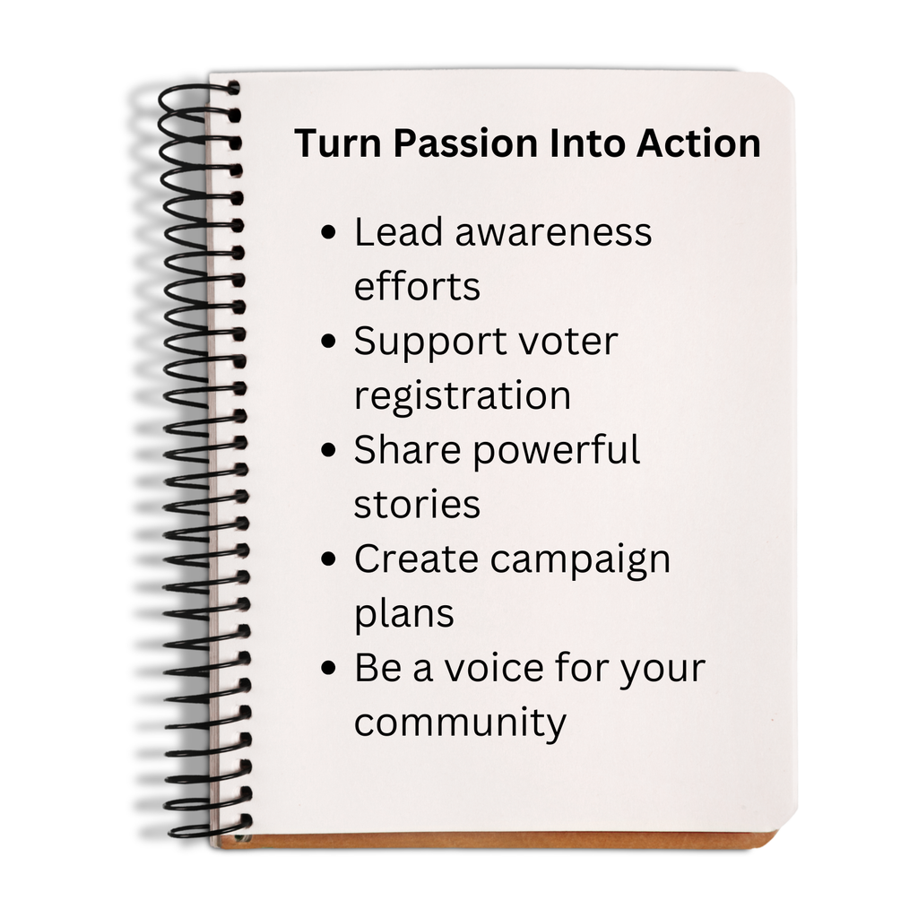 Notebook with motivational text on a white background