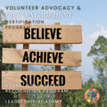 Volunteer Advocacy and Civic Engagement Certification Program Wooden sign with motivational phrases against a natural background