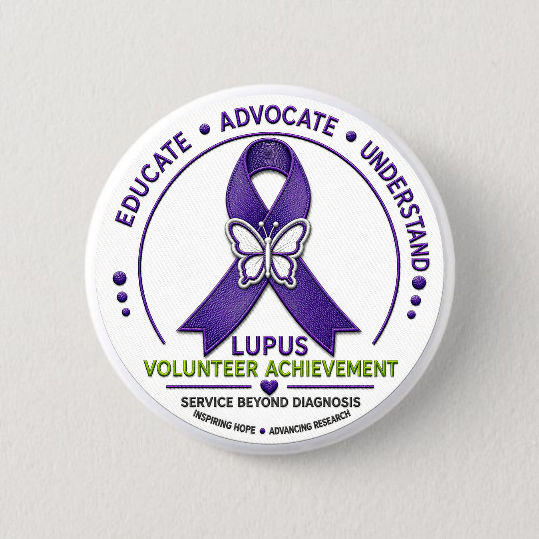 Lupus Awareness Pinback Button | Designed by Dana Taylor