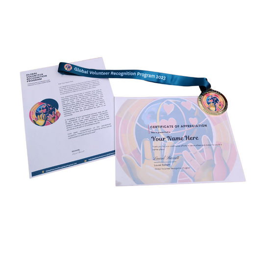 Certificate of Appreciation with a medal and ribbon on a white background