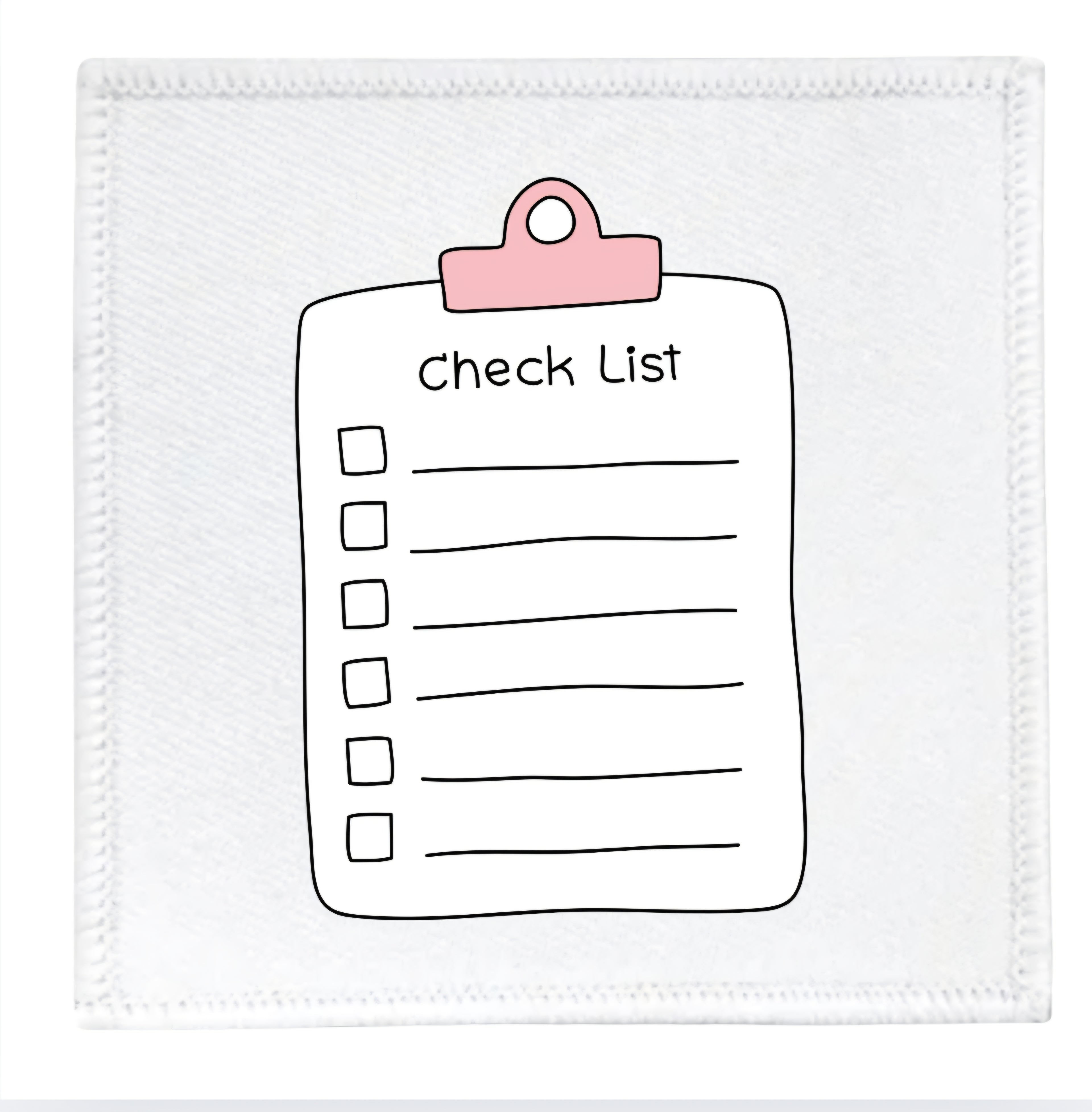 Project Planner Badge Checklist with a pink clip on a white background