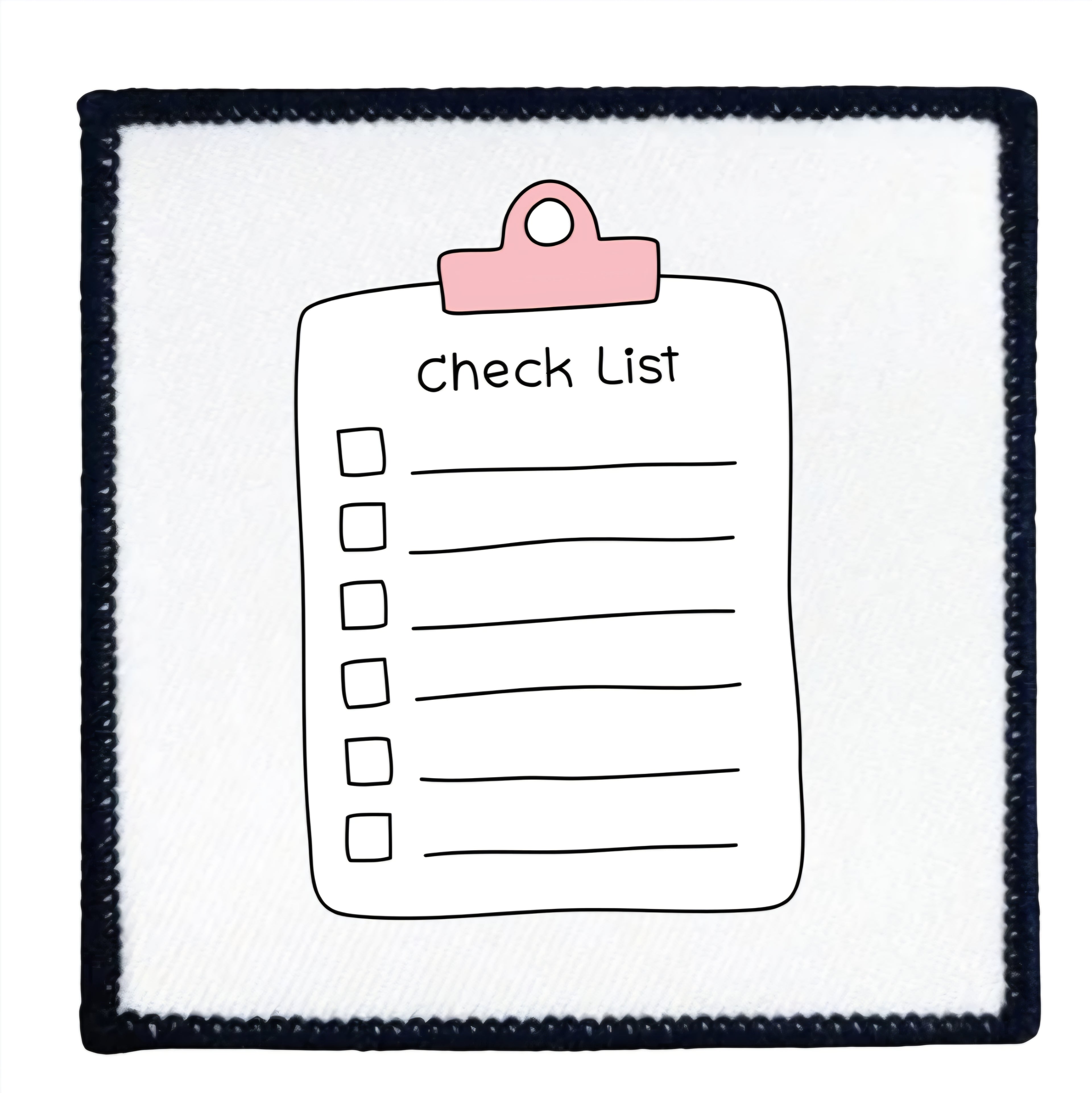 Project Planner Badge Checklist with a pink clip on a white background